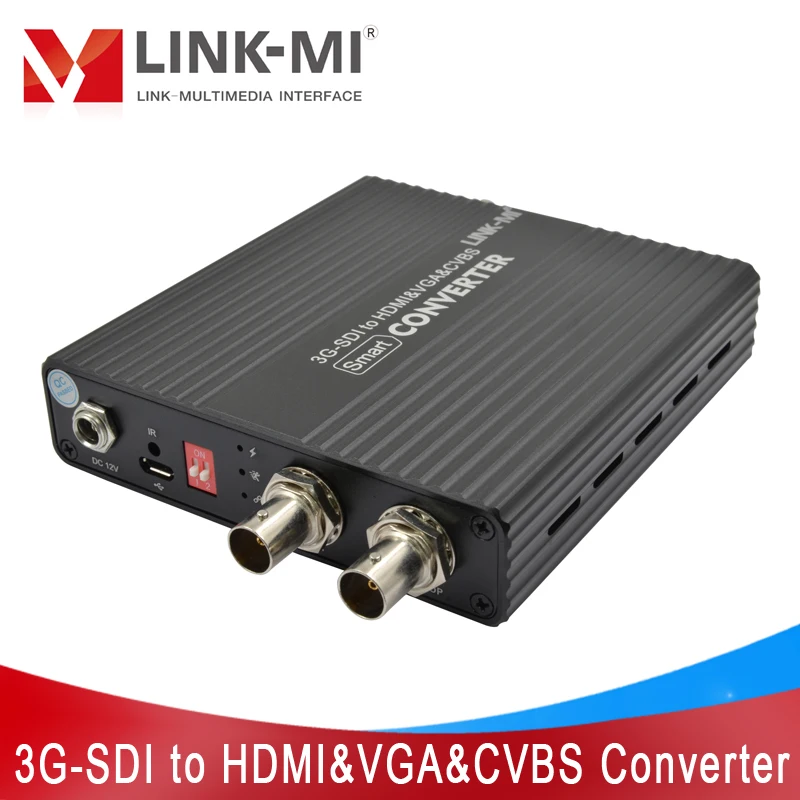 

LINK-MI 3G-SDI to HDMI/VGA/AV Broadcast Multi-Function CVBS Converter 1x2 Splitter SD/HD-SDI Extender for Projection Monitor