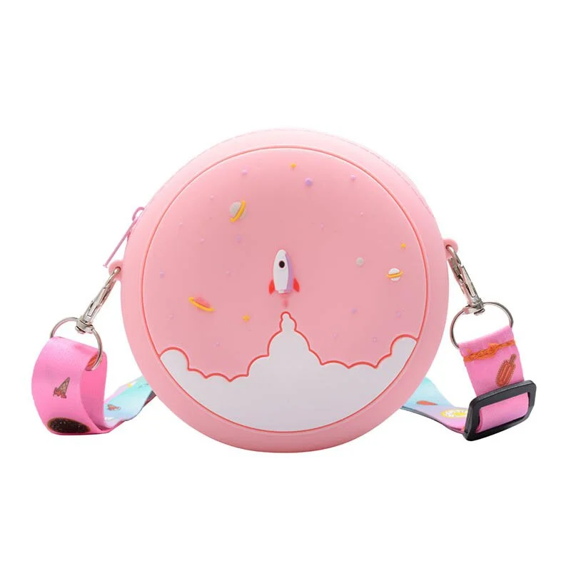 Silicone Rainbow Crossbody Coin Purse for Kids - Adjustable Strap Shoulder Handbag for Toddlers and Girls