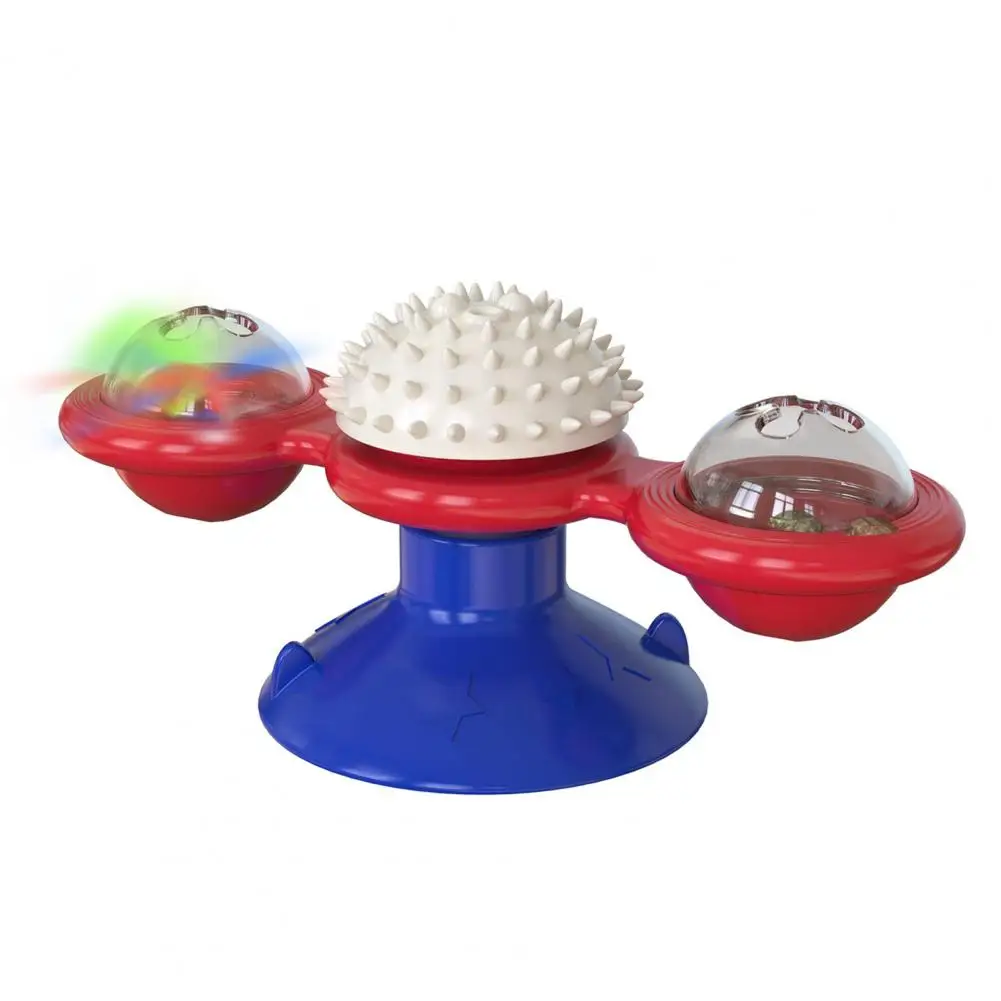 

Safe Cat Toys Windmill Cat Toy Anxiety Reduction Exercise for Indoor Cats Funny Pet Play Toy with Suction Cup Design Soft Tpr