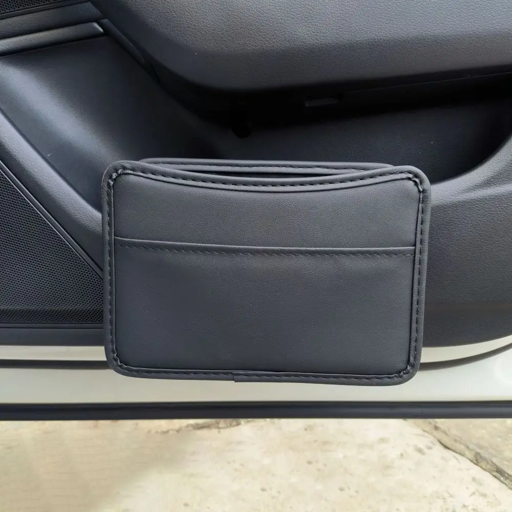 NEW Portable Hanging Mini Car Trash Can Leather Vehicle Dustbin Garbage Organizer Holder Auto Storage Bin Accessories
