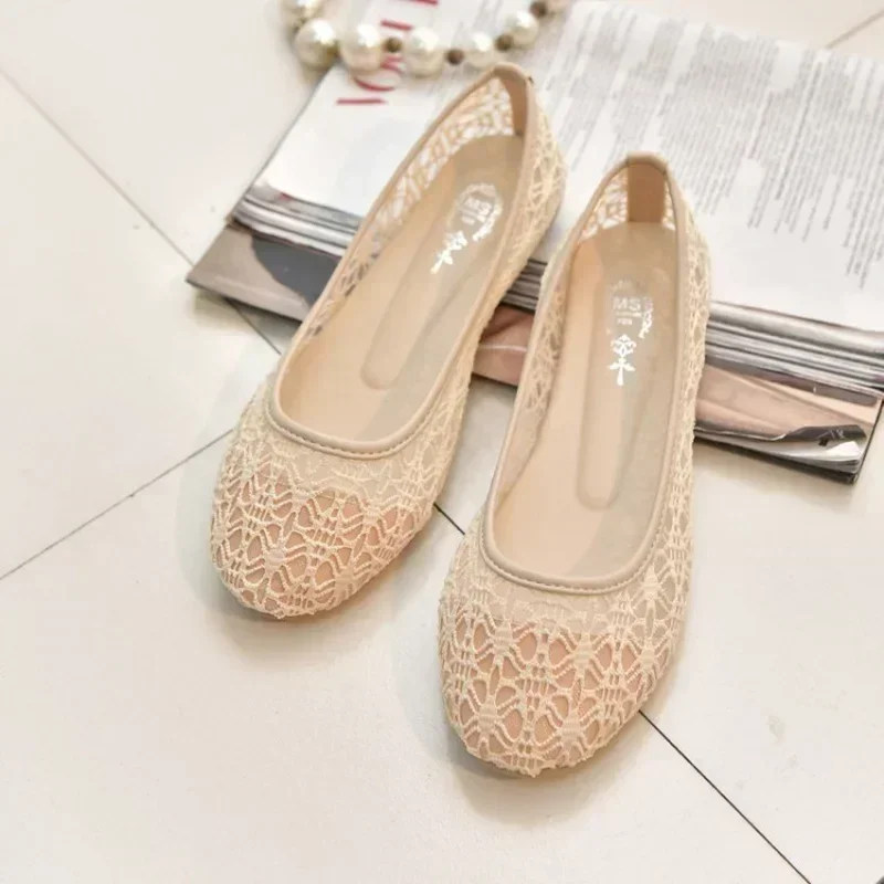 2024 New Women Flats Shoes Ballet Flats Fashion Bow-Knot Women Shoes Slip On Cut Outs Flat Sweet Hollow Summer Female Shoes 3