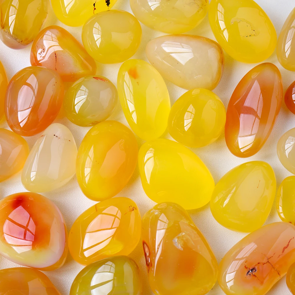 50g/bag Natural Polished Yellow Agate Tumble Stone Healing Pocket Crystal Gravels FishTank Decor Mineral Garden Ornament