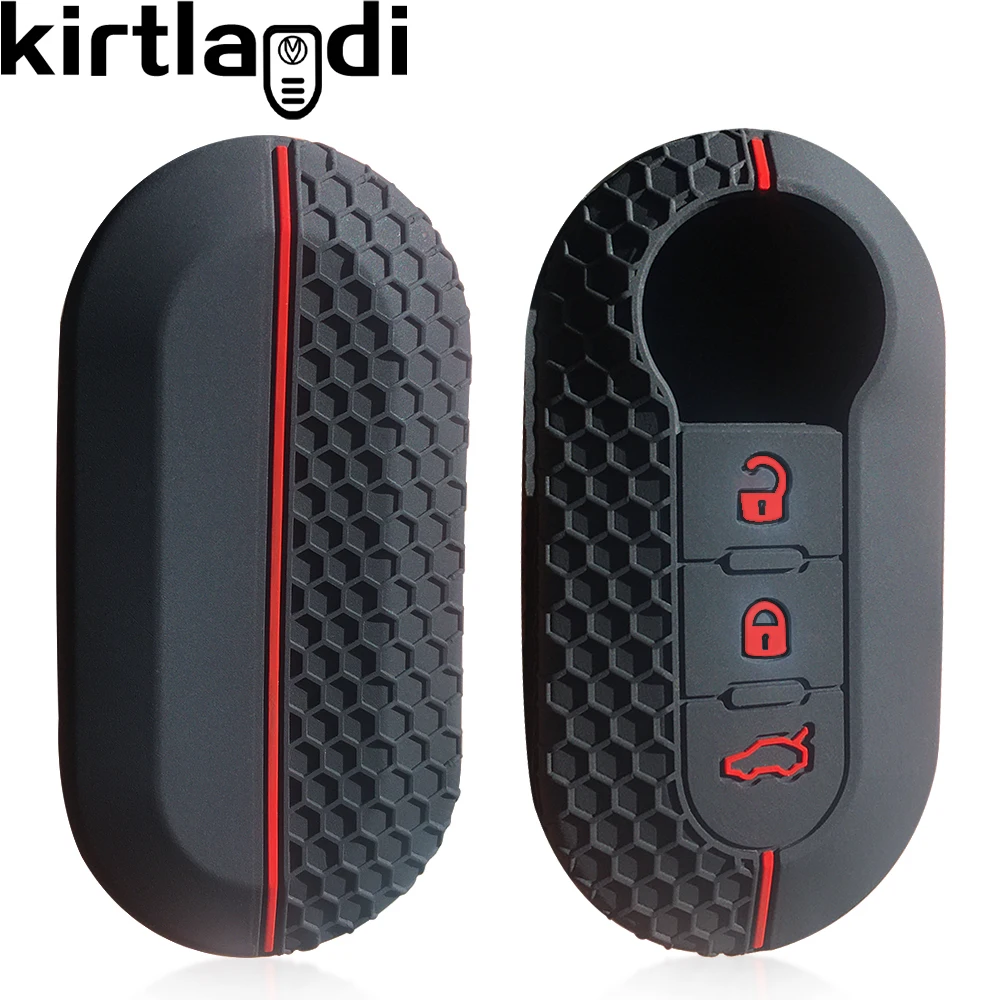 Key Case Cover For Fiat Ducato 500 Panda 500L Lancia Musa Silicone Key Cover for Peugeot Boxer for Citroen Jumper Car Key Case Shell Remote Set