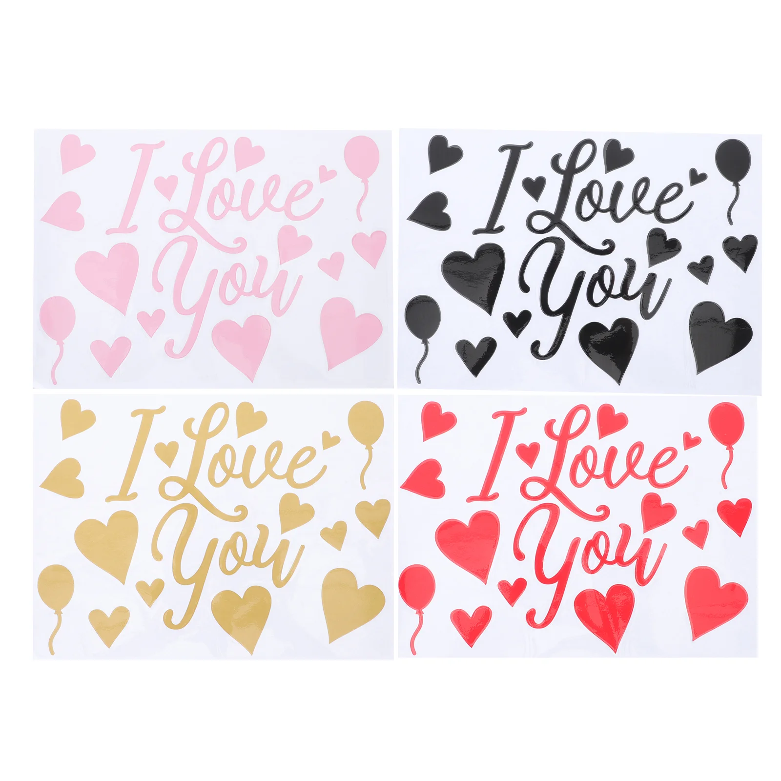 

Balloon Stickers: 8Pcs Valentines Day Balloon Decals Romantic Love Heart Window Stickers Wedding Balloon Decor