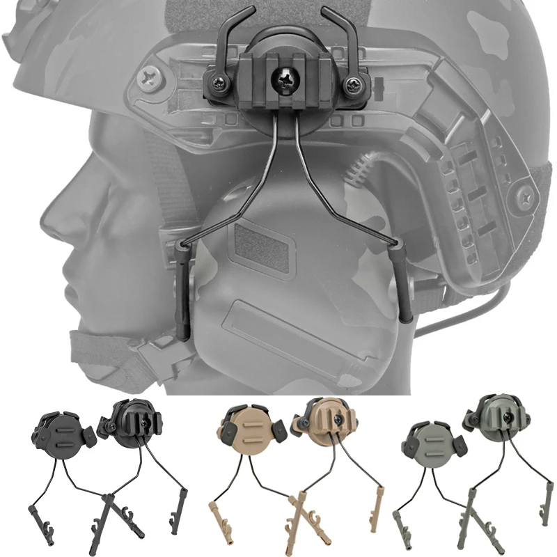 

Tactical Helmet Accessories Headset Rail Adapte Headphone Mount Stand For 19-21mm Adjustable Helmet Rail Hunting Accessories
