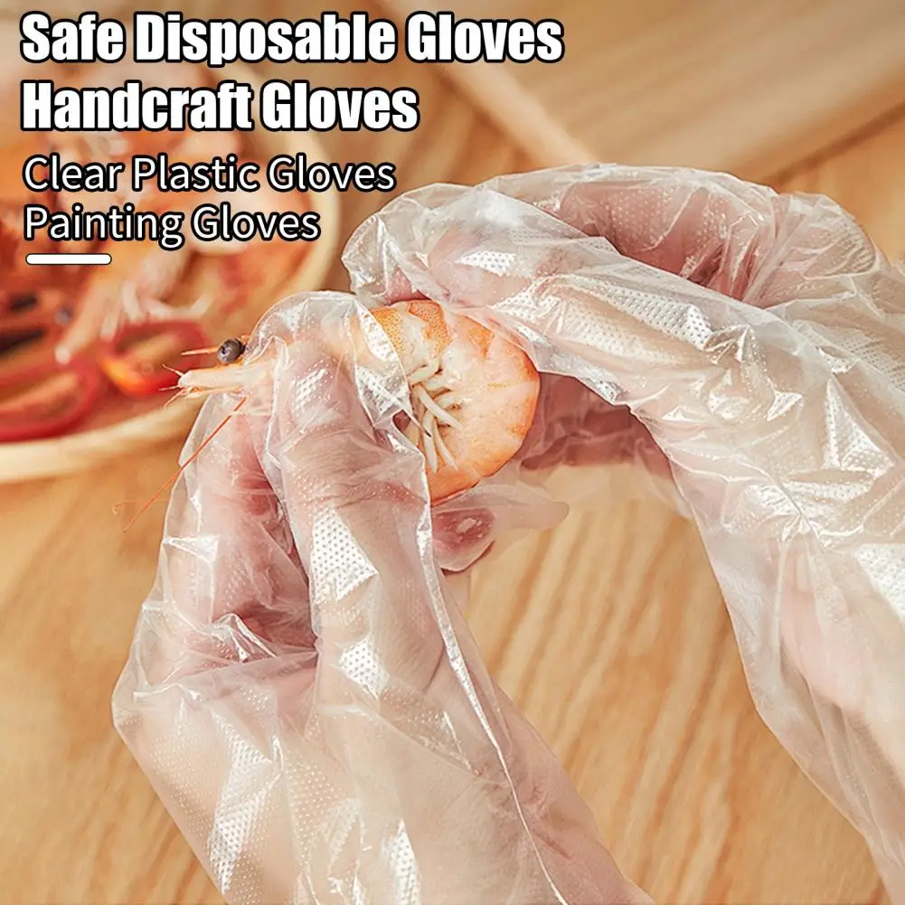 Gloves Latex-free Disposable Plastic Gloves for Cooking Painting 200 Pcs Safe Home Work Use for Food Handling Painting