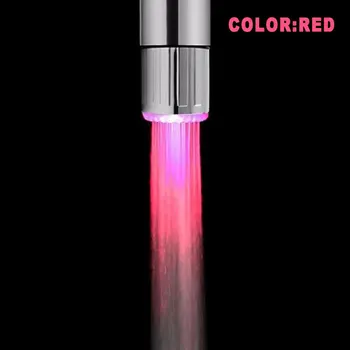 LED อุณหภูมิ 3 สี Light-up ก๊อกน้ําห้องครัวห้องน้ํา Glow Water Saving ก๊อกน้ํา Aerator Tap หัวฉีดฝักบัว 14