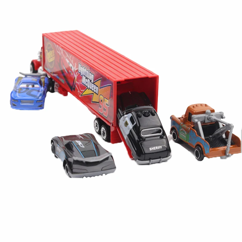 Diecast Car Toys 7-6pcs Set Disney Pixar Car 3 2 1 Lightning mcQueen Jackson Storm Mack Truck 1:55 Diecast Metal Car Model Toy Boy Christmas Gift