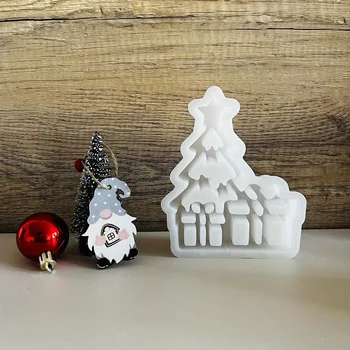 Hollow Gifts Christmas Tree Ornaments Silicone Mold DIY Handmade Christmas Tree Gift Cement Plaster Home Decor