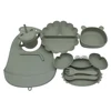 Meal Bib Pumpkin Divided Plate Baby Suction Cup Self-Feeding Eating Training Bowl Complementary Tableware Set 4