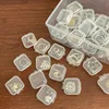 Mini Plastic Storage Box Square Transparent Flip Portable Pill Container Jewelry Holder Earrings Small Packaging Display Case 4