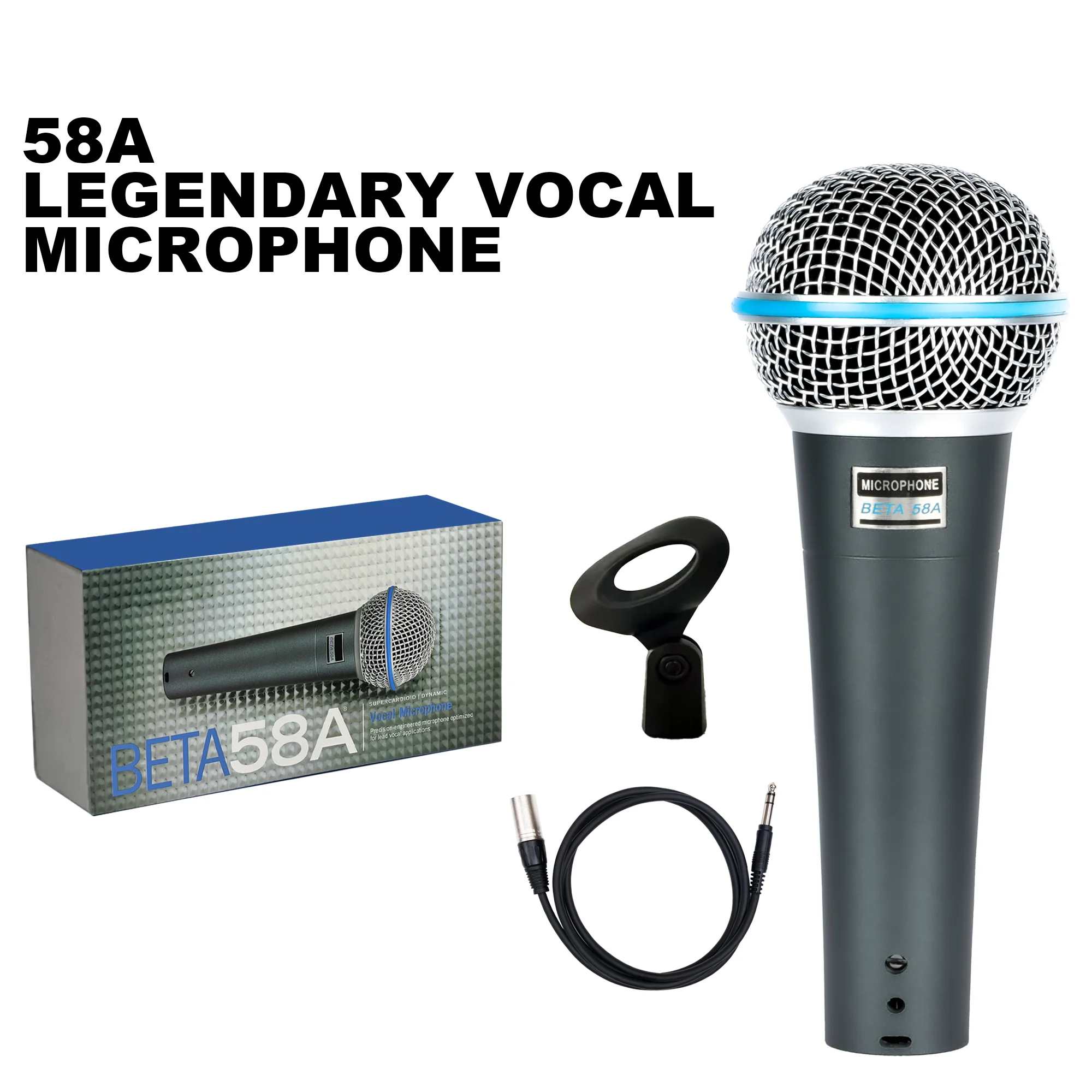 Dynamic Microphone METAL 58A Supercardioid for Stage Singing Karaoke BBOX Recording Vocal