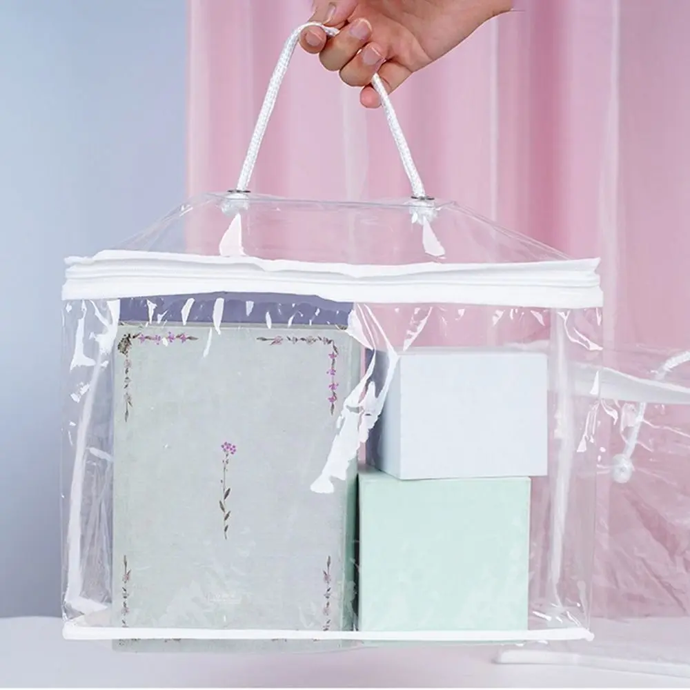 High-quality Transparent Quilt Pillow Storage Bags PVC Foldable Blanket Storage Container Moving Bedding Packing Bag