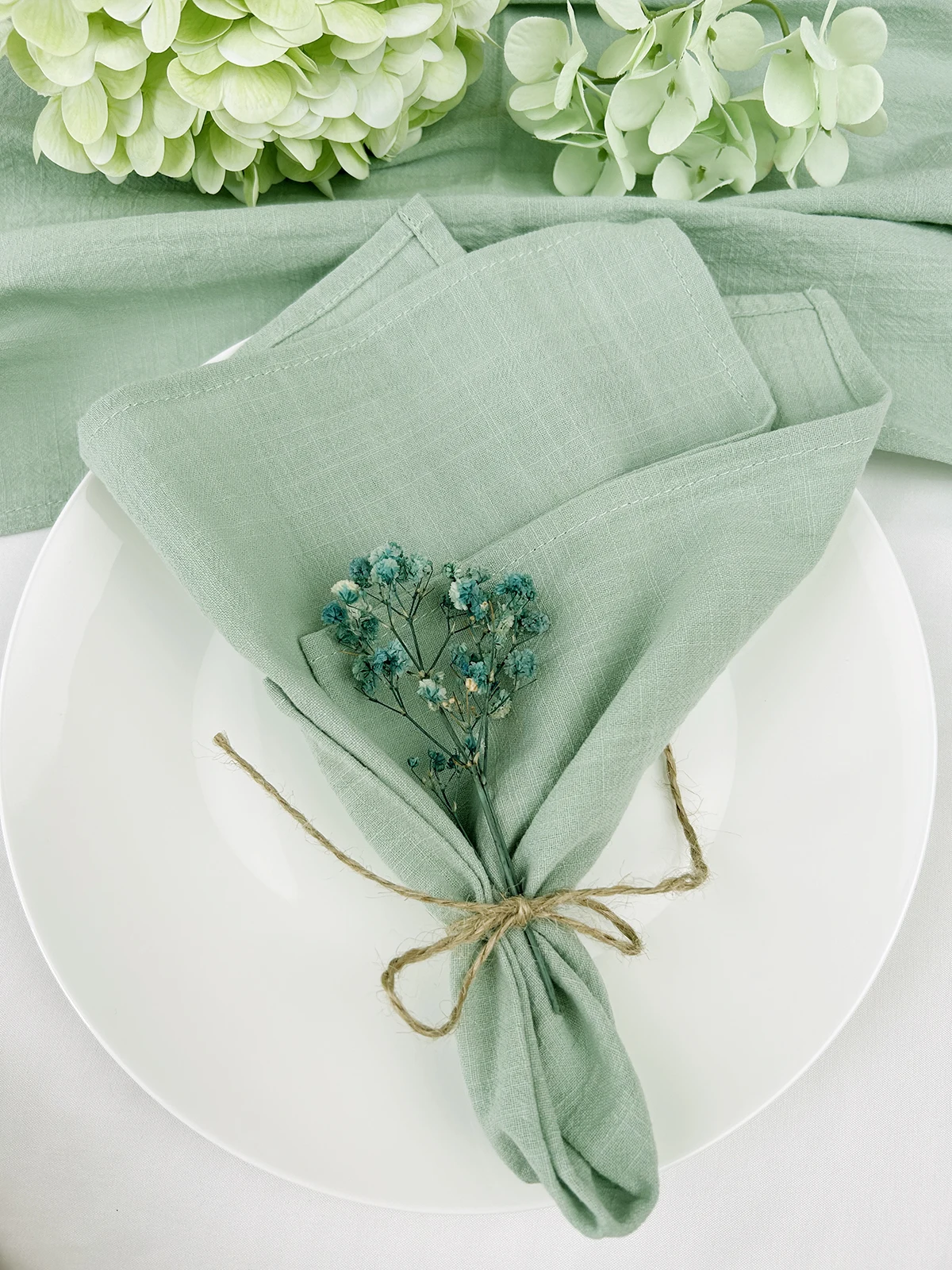 Wholesale100pcs30x45cm100CottonWeddingSageGreenNapkinSReusable