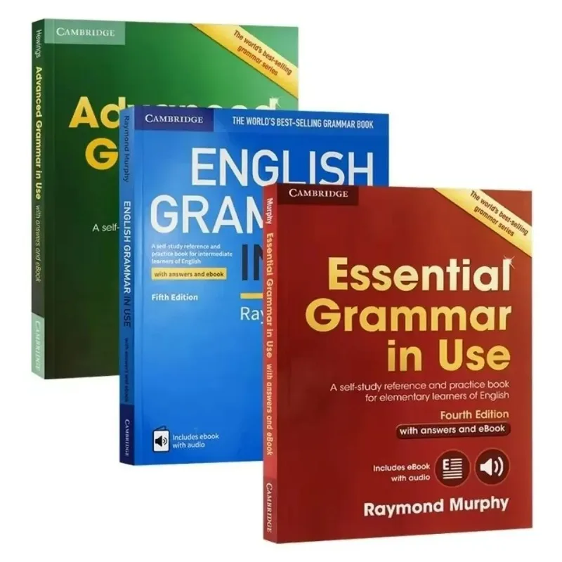カムブリッジシンプルな文法ブック、高度なエッセンシャル、英語の文法、英語のテスト準備、プロのブック、3冊の本