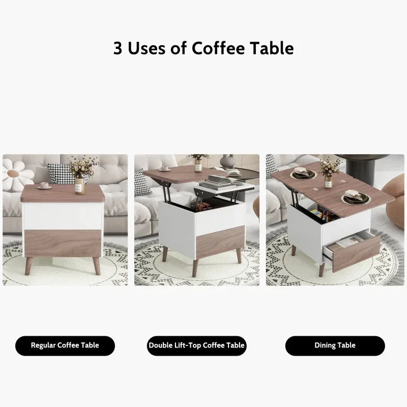 Modern Multi-functional Coffee Table Extendable with