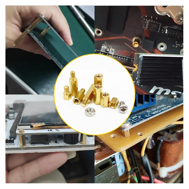 Hex Brass Standoff PCB Motherboard Spacer Screw Nut Kit Hexagonal Copper Standof for PCB Circuit Boards Computer Support Pillars