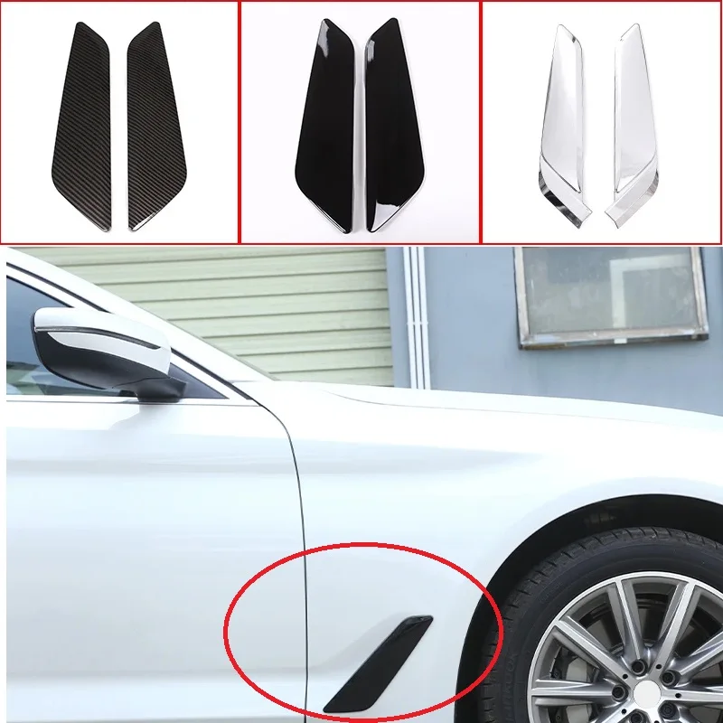 

For BMW 5 Series G30 2018-2021 2X Side Air Vent Outlet Cover Trim Decorative Sticker Accessories Piano Black Fender Car Styling