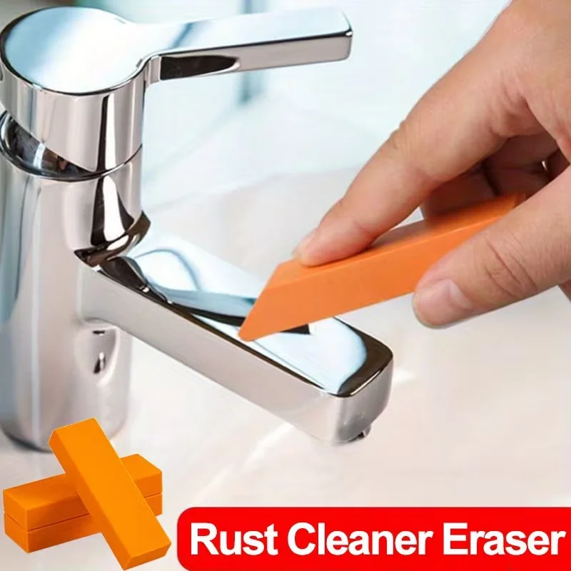 2pcs Miracle Limescale & Rust Eraser - Safe Rubber Cleaning Tool for Bathroom Glass, Kitchen Pots | Effortless Household Cleaner