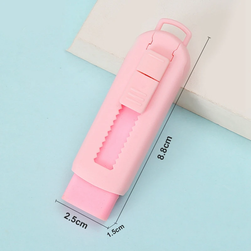 Sliding Retractable Pencil Rraser With Plastic Sleeve Push-Pull Eraser Retractable Eraser 4PCS