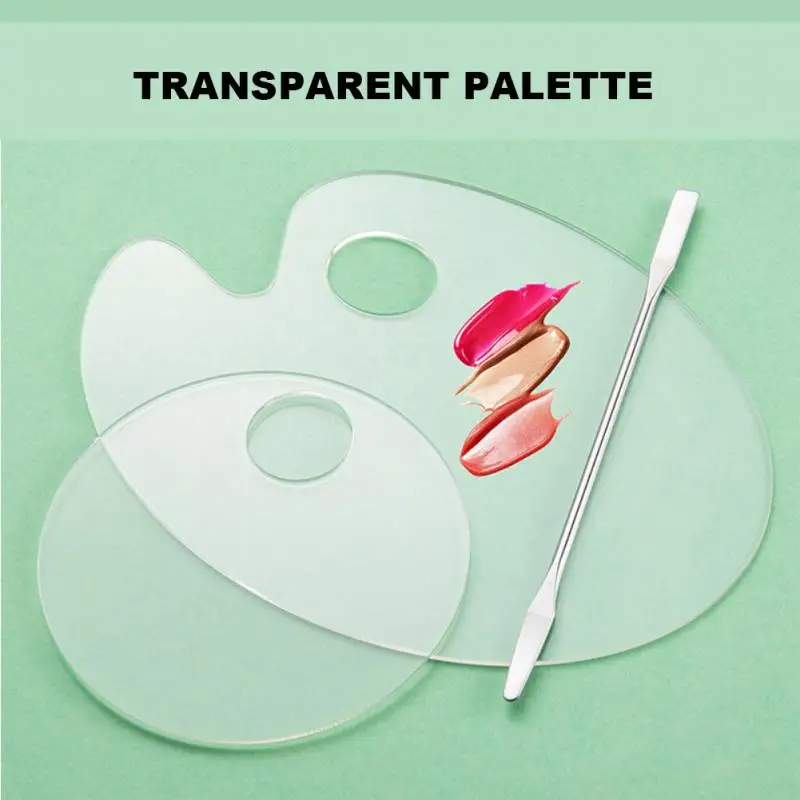 1/2PCS Handheld Paint Palette Clear Acrylic Paint Palette Small Large Optional for Kid Adult Beginner Artist Art Drawing