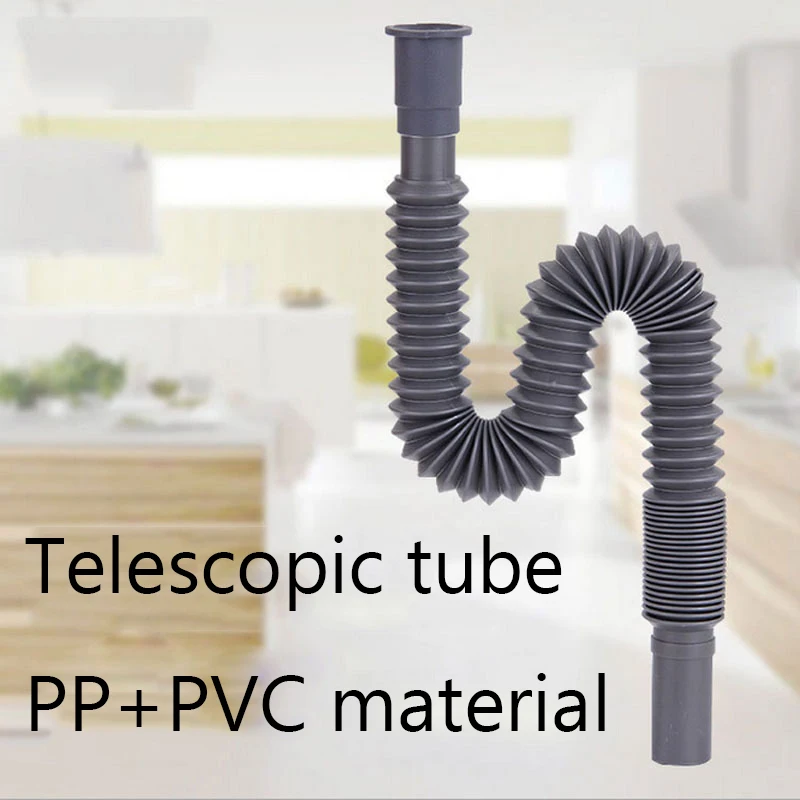 Sink Sewer Pipe Kitchen Universal S-shaped Sewer Pipe Expansion Wash Basin Water Drainage Can Be Extended