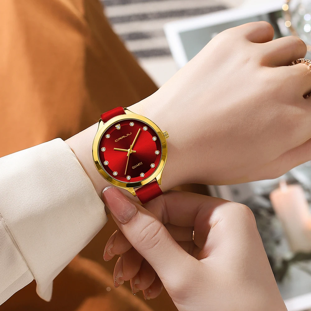 5 stücke Set es Frauen Leder Band Damen Einfache Casual frauen Analog Handgelenk Armband Femme_voghion.com