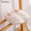 Women Snowflake Plush Slippers Closed Back Slippers Comfortable Slip On Loafer Slippers Fuzzy Home Slippers for Autumn Winter 4