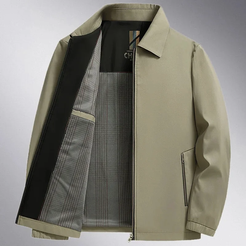 سترة خفيفة الوزن بياقة قلابة للرجال في منتصف العمر...