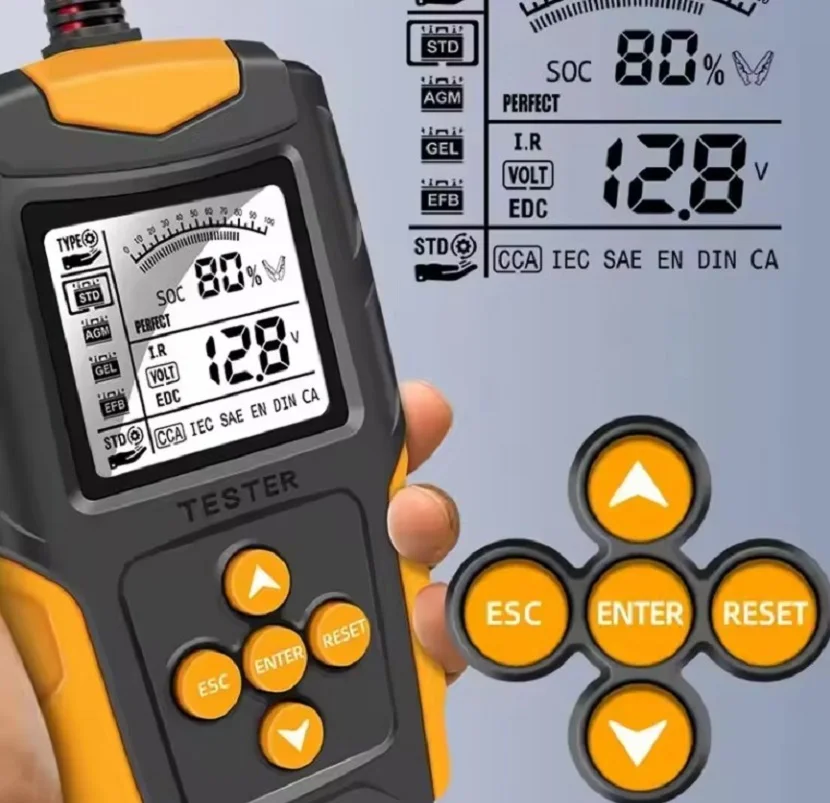 12V 24V Car Battery Tester LCD Digital Vehicle Cranking Charging Scanner Diagnostic Battery Measurement Analyzer