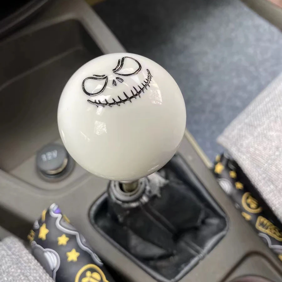 Universal JDM Ghost Smile Face Ball Gear Knob Universal Manual Car Stick Gear Shift Knob Shifter Lever Head Car Accessories