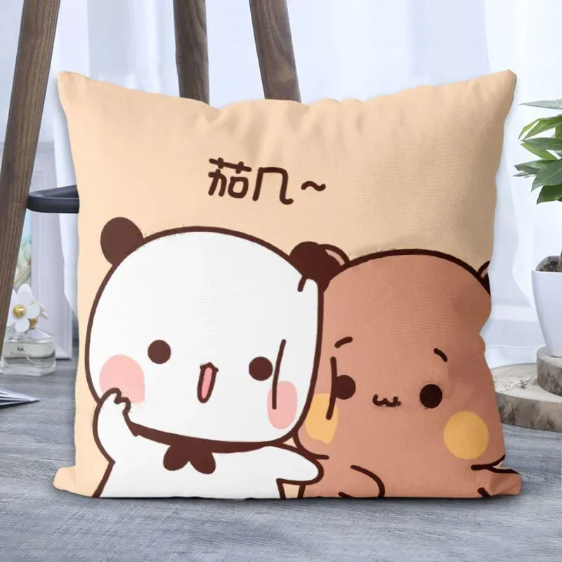 Cartoon Square Pillow awaii Anime Soft Waist Sofa Cushion Panda Bubu And Dudu Printing Throw Pillow Throw Bedroom Pillows 2
