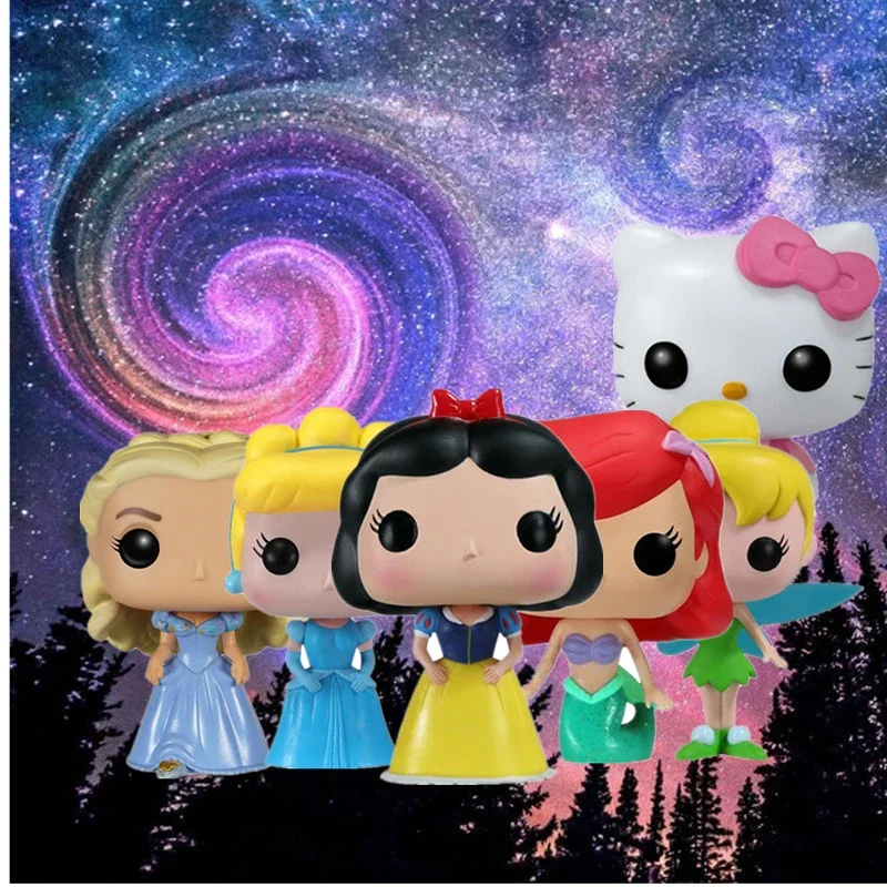 Funko Pop Disney Con Scatola Biancaneve Cenerentola Tinker Bell Ariel Action Figure Cute Model Toys For Birthday Gift