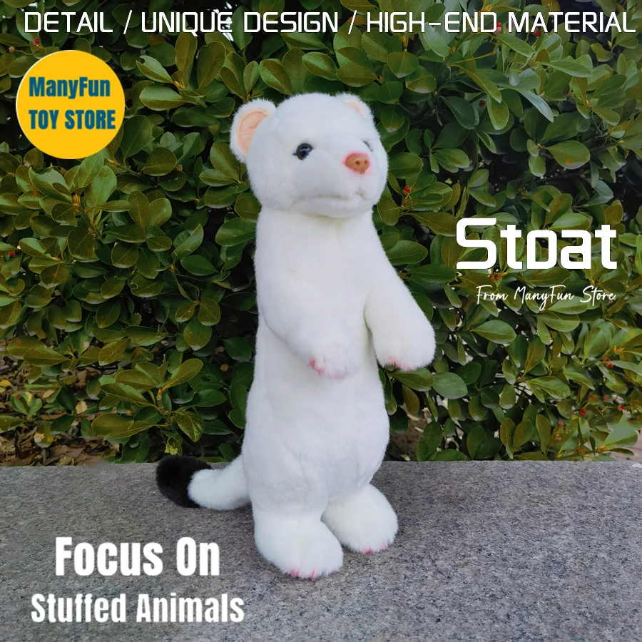 

Stoat Plush Toy Weasel High Fidelity Ferret Peluche Ermine Plushie Lifelike Stuffed Animals Simulation Doll Toy Gifts For Kids