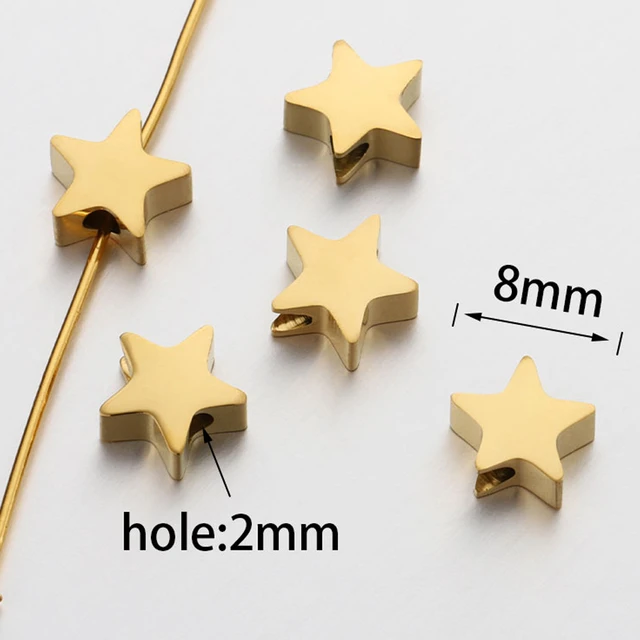 10pcs Stainless Steel 10mm Heart Beads Gold Spacer Beads Jewelry Bracelet  Making