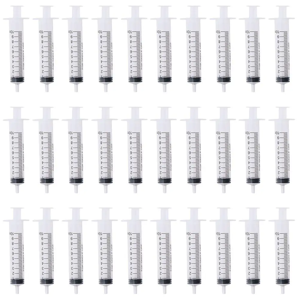 Syringe Gun Adhesive 30Pcs Transparent 10ml/cc Plastic Syringe DIY Measuring Syringe Large Syringes Tools Oil or Glue Applicator