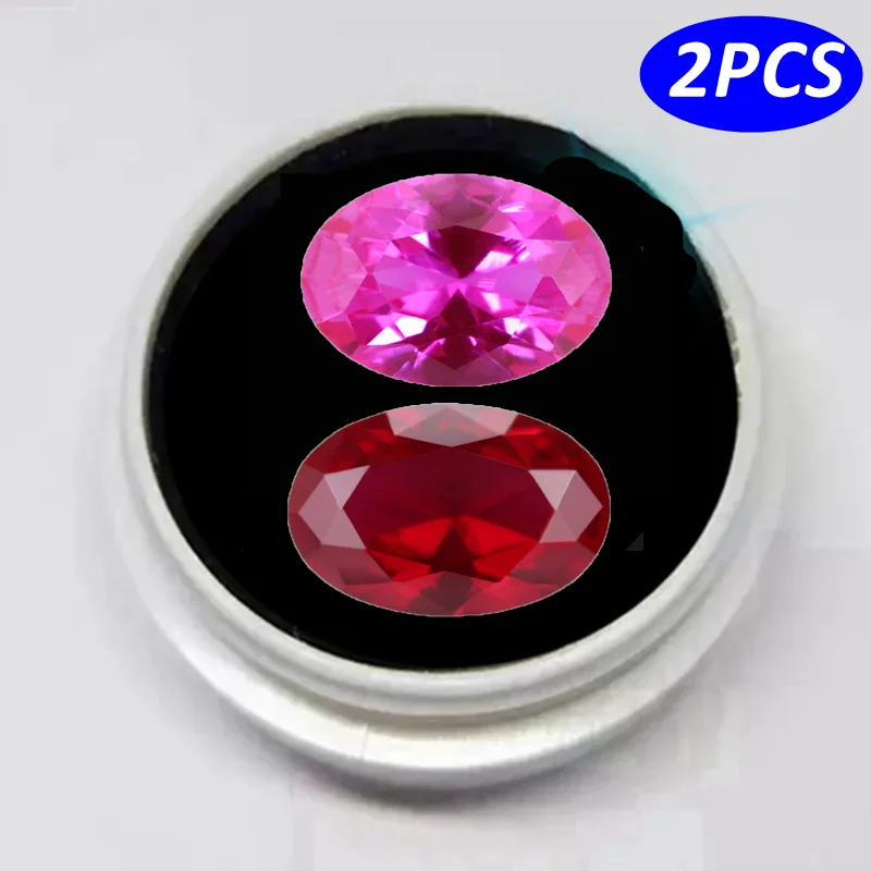 

Get 2 PCS Pretty Pink and Red Ruby Oval Cut 13×18mm VVS Loose Gemstone Passed UV Test Gemstone for Jewelry Making