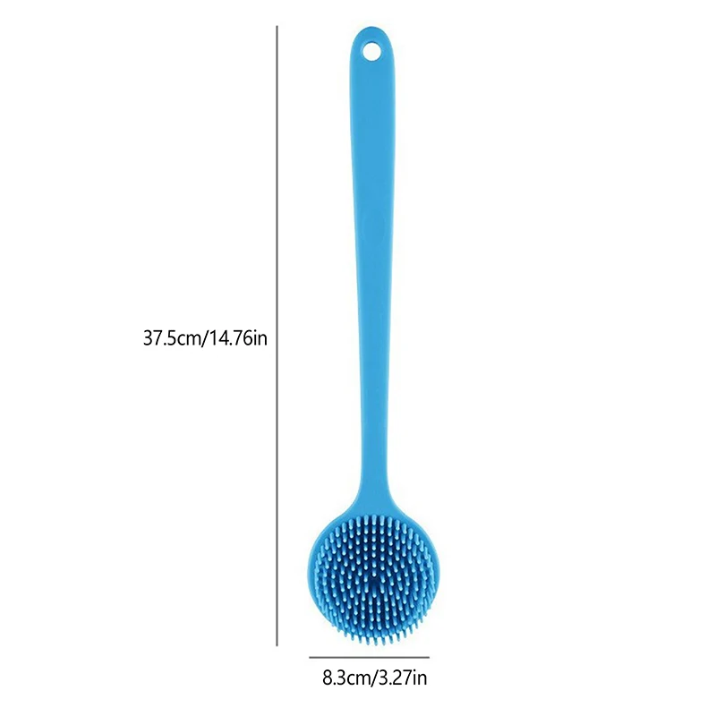 Silicone Back Scrubber Long Handle Body Scrubber Light Easy-to-Hold Shower Brush for Skin Cleaning Exfoliating with Free Hook Exfoliating Shower Brush Shower Scrubber Exfoliating Bath Brush Exfoliating Scrubber Exfoliating Shower Scrubber