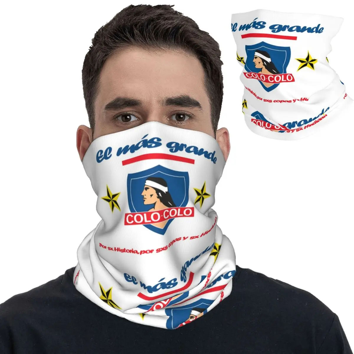 

Social Y Deportivo Colo-Colo Bandana Neck Cover Campeon DE Chile Football Wrap Scarf Multi-use Headwear Hiking Adult Breathable