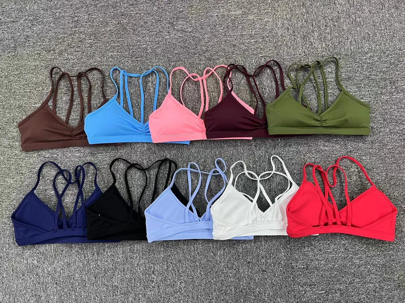 Yoga Sports Bra - Lightweight Nylon Spandex Multi Wear Crop Top with Removable Straps