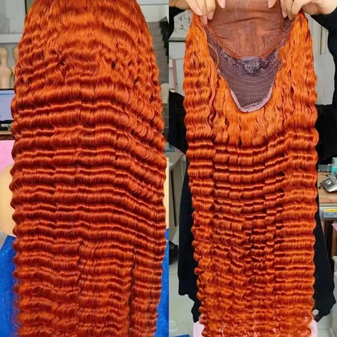 13×4 7×5 Ginger Wigs Human Hair Glueless Ginger Hd Lace Wig 13X6 Human Hair Water Wave Curly Vietnamese Deep Wave Hair Original 1