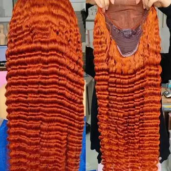 13×4 7×5 Ginger Wigs Human Hair Glueless Ginger Hd Lace Wig 13X6 Human Hair Water Wave Curly Vietnamese Deep Wave Hair Original 1