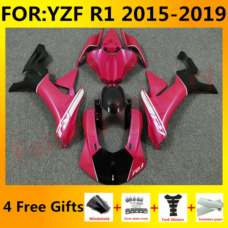

NEW ABS Motorcycle full Fairing Kit fit For YZF R1 2015 2016 2017 2018 2019 YFZ-R1 Bodywork Whole Fairings kits set pink white