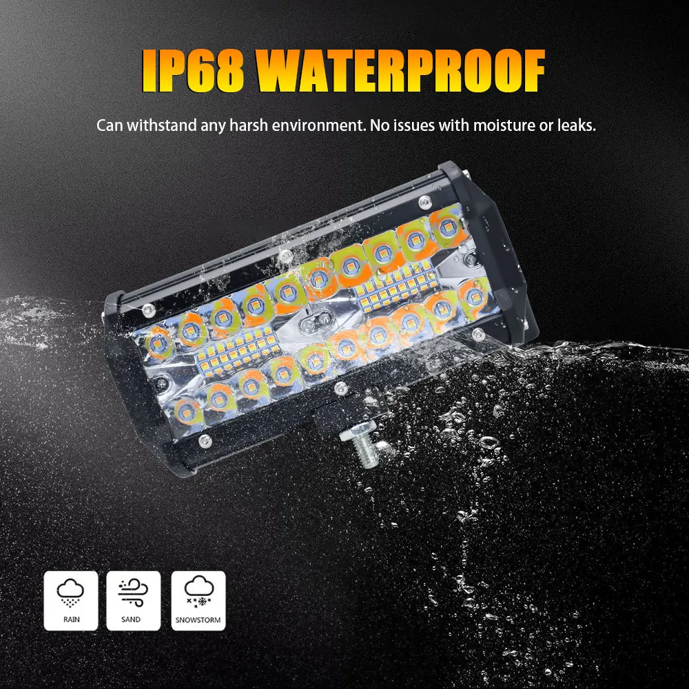LED Mile Headlight Bar Running Off Road Boat Work Light Switch Wire Harness Driv