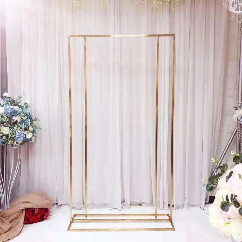 Wedding Arch Square Backdrop balloon Stand Background Shiny Metal Gold Plating Outdoor Artificial Flower Door Shelf Frame wedding arch stand party arch set wedding arch set balloon arch kit
