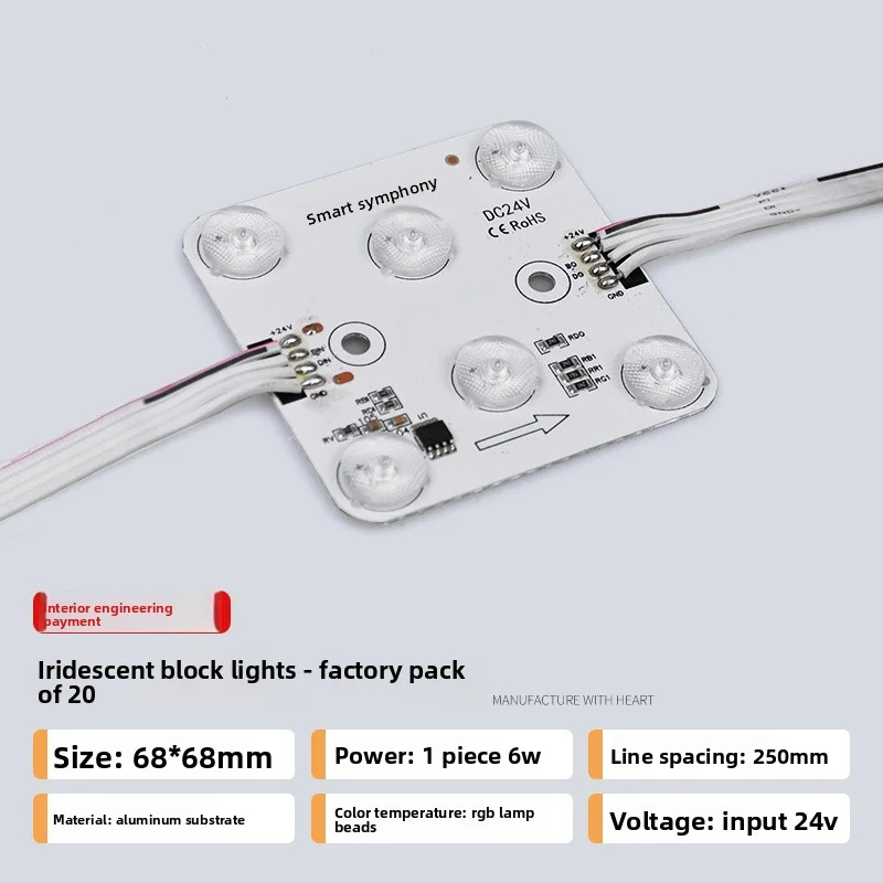 24V RGB LED 색상 변경 가능 스마트 디밍 LED 패널 라이트 스트립 (백라이트 간판 장식 조명용)