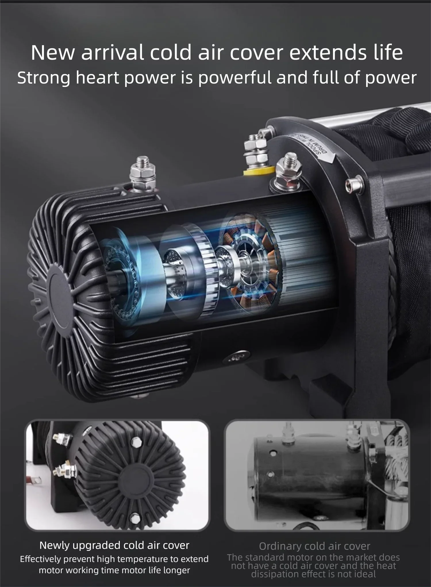 JH 12V 13500LBS Electric Truck Winch Vehicle Mounted Self Rescue Crane for Off-r
