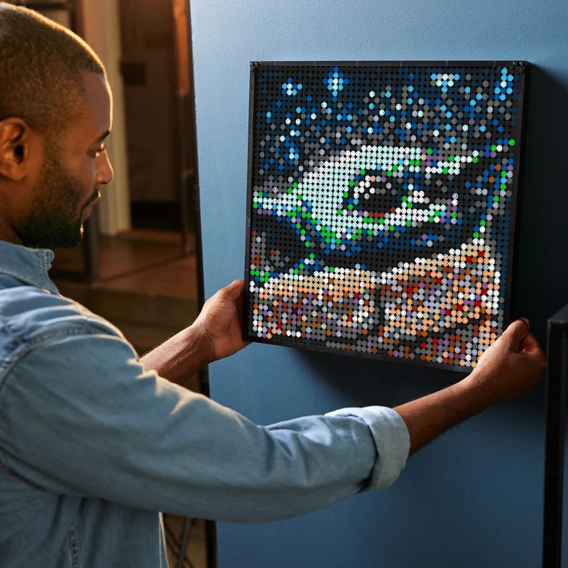 벽 장식 장난감 31205 MOC 마스터 요다 스타 무비 피규어 픽셀 아트 페인팅 블록 세트 크리스마스 창의적인 선물