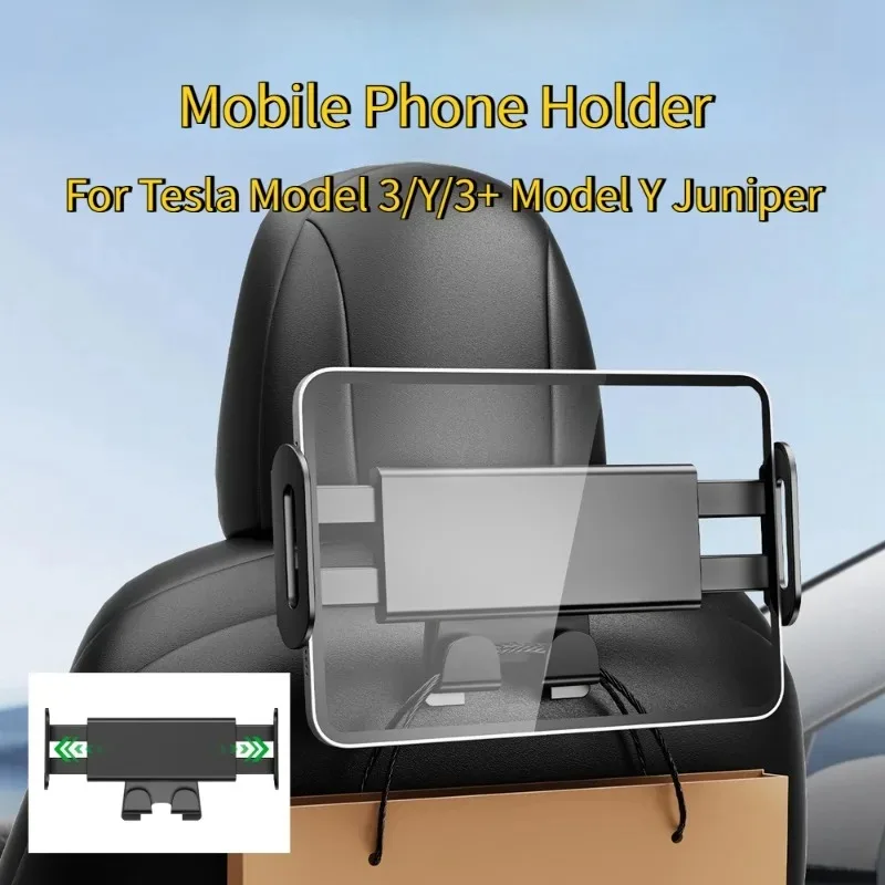 Soporte para Tablet y Teléfono para Reposacabezas de Tesla Model 3/3 Highland, Model Y/Y Juniper 2025, Rotación 360° °