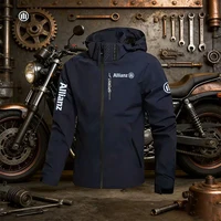 Veste imperméable décontractée pour homme avec logo Allianz 2026 - Veste de cyclisme légère - Veste coupe-vent à capuche style urbain pour la randonnée 3